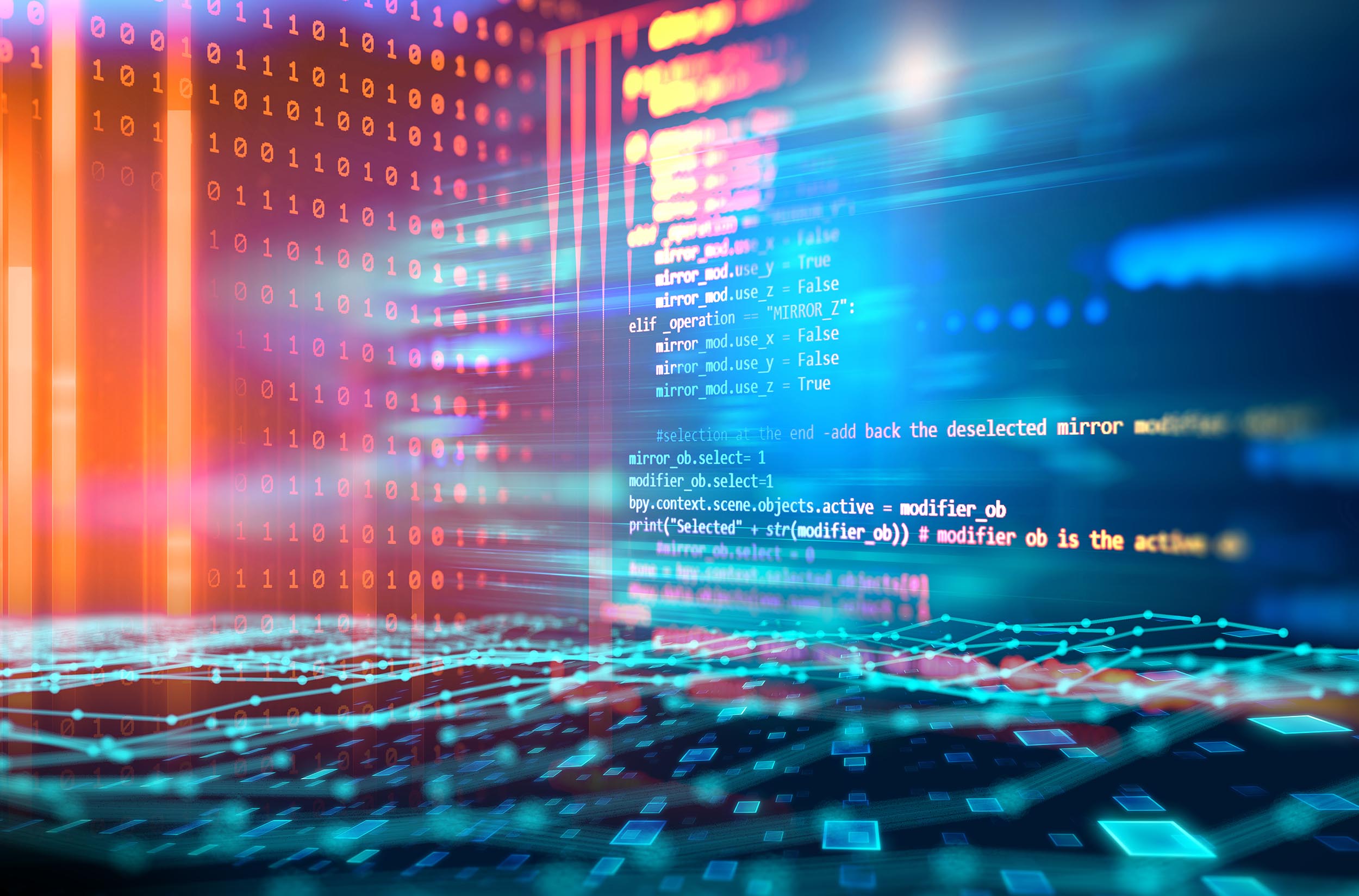 Programming code abstract technology background of software developer and Computer script